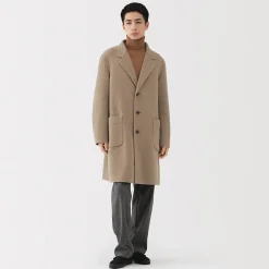 Outlet Muji Manteau Chesterfield en mélange de laine mérinos pour homme