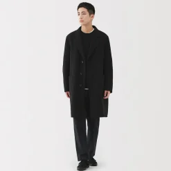 Outlet Muji Manteau Chesterfield en mélange de laine mérinos pour homme