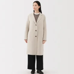 Muji Manteau Chesterfield en mélange de laine mérinos pour femme