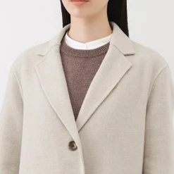 Muji Manteau Chesterfield en mélange de laine mérinos pour femme