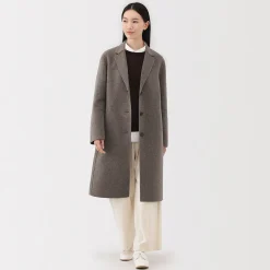 Muji Manteau Chesterfield en mélange de laine mérinos pour femme