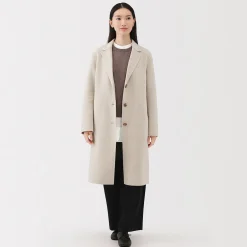 Muji Manteau Chesterfield en mélange de laine mérinos pour femme