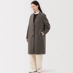 Muji Manteau Chesterfield en mélange de laine mérinos pour femme