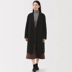 Muji Manteau Chesterfield en mélange de laine mérinos pour femme