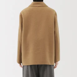 Hot Muji Manteau court en mélange de laine mérinos pour femme