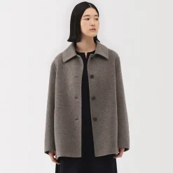 Hot Muji Manteau court en mélange de laine mérinos pour femme