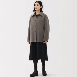 Hot Muji Manteau court en mélange de laine mérinos pour femme