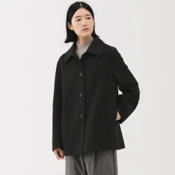 Hot Muji Manteau court en mélange de laine mérinos pour femme