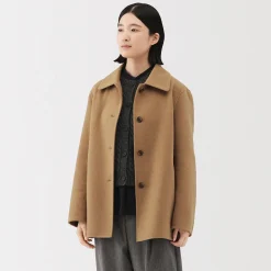 Hot Muji Manteau court en mélange de laine mérinos pour femme