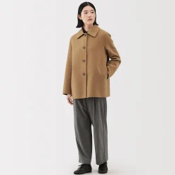 Hot Muji Manteau court en mélange de laine mérinos pour femme