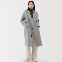 Clearance Muji Manteau croisé en cachemire recyclé pour femme