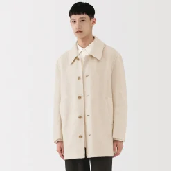 Clearance Muji Manteau droit en cachemire recyclé pour homme