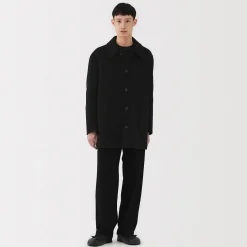 Clearance Muji Manteau droit en cachemire recyclé pour homme