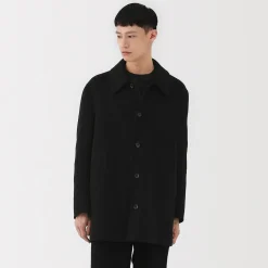 Clearance Muji Manteau droit en cachemire recyclé pour homme