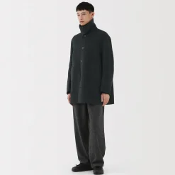 Clearance Muji Manteau droit en cachemire recyclé pour homme