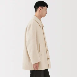 Clearance Muji Manteau droit en cachemire recyclé pour homme