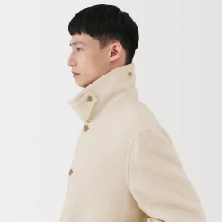 Clearance Muji Manteau droit en cachemire recyclé pour homme