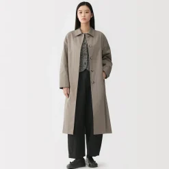 New Muji Manteau droit en coton déperlant pour femme