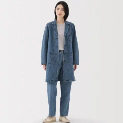 Best Muji Manteau en denim mélangé kapok pour femme