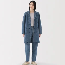 Best Muji Manteau en denim mélangé kapok pour femme