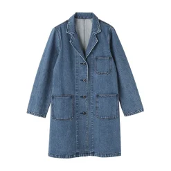Best Muji Manteau en denim mélangé kapok pour femme