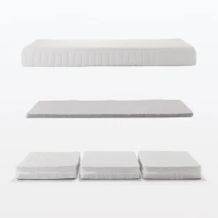 Hot Muji Matelas double à ressorts ensachés haute densité, facile à retourner