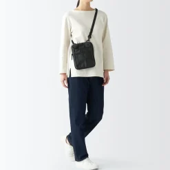 Outlet Muji Mini‐sacoche à bandoulière déperlante avec porte‐stylo Noir