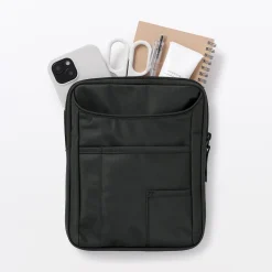Outlet Muji Mini‐sacoche à bandoulière déperlante avec porte‐stylo Noir