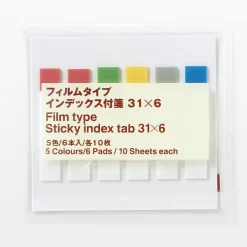 New Muji Notes autocollantes indexées transparentes - 6 mm, lot de 2