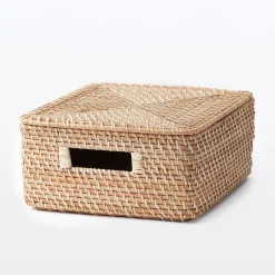 Hot Muji Panier carré en rotin L35xP36xH16cm