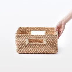 Hot Muji Panier carré en rotin L35xP36xH16cm