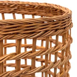 Clearance Muji Panier rond en rotin à tissage ouvert L