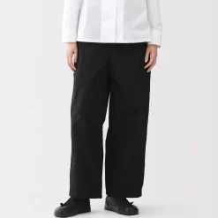 Sale Muji Pantalon à cordon de serrage en toile de coton léger pour femme