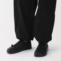 Sale Muji Pantalon à cordon de serrage en toile de coton léger pour femme