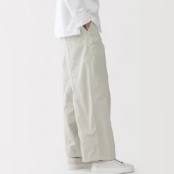 Sale Muji Pantalon à cordon de serrage en toile de coton léger pour femme
