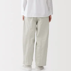 Sale Muji Pantalon à cordon de serrage en toile de coton léger pour femme