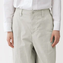 Sale Muji Pantalon à cordon de serrage en toile de coton léger pour femme
