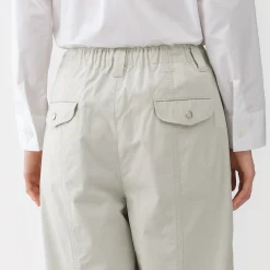 Sale Muji Pantalon à cordon de serrage en toile de coton léger pour femme