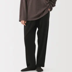 Sale Muji Pantalon à cordon en coton lisse unisexe