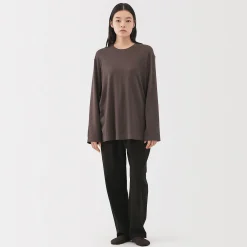 Sale Muji Pantalon à cordon en coton lisse unisexe