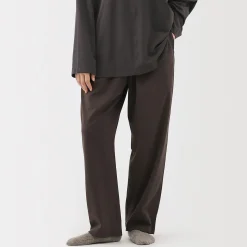 Sale Muji Pantalon à cordon en coton lisse unisexe