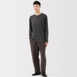 Sale Muji Pantalon à cordon en coton lisse unisexe
