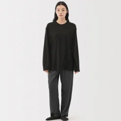 Sale Muji Pantalon à cordon en coton lisse unisexe