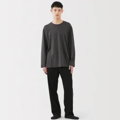 Sale Muji Pantalon à cordon en coton lisse unisexe