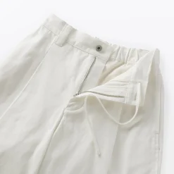 Hot Muji Pantalon à coupe cocon et à plis en toile de coton pour femme