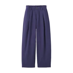 Hot Muji Pantalon à coupe cocon et à plis en toile de coton pour femme