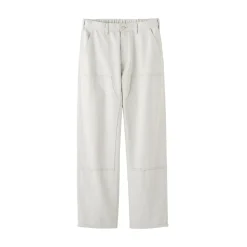 Muji Pantalon aux genoux renforcés en coton recyclé pour homme Blanc Cassé