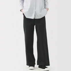 Discount Muji Pantalon avec motif de chevrons en coton pour femme
