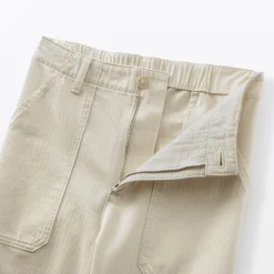 Discount Muji Pantalon avec motif de chevrons en coton pour femme
