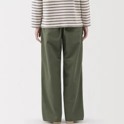 Discount Muji Pantalon avec motif de chevrons en coton pour femme